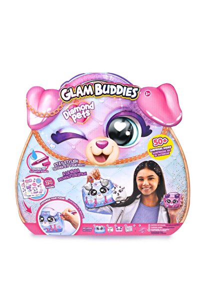 Glam Buddies Jucarie de plus surpriza si 2 gentute, Glam Buddies, Diamond Pets