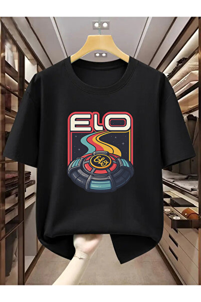 Blueno YO تي شيرت رجالي، طراز ELO ريترو، شعار فرقة UFO، ياقة دائرية.