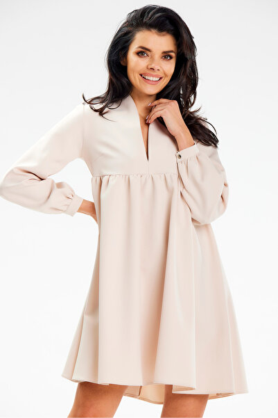 Awama Rochie dama awama, poliester, A636 - Bej -, S INTL