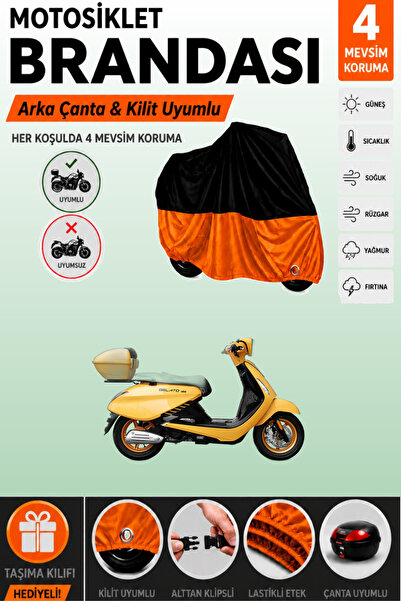 Cemku Double Black Top - Orange Bottom, Rear Bag Compatible Yuki Gelato 125 M...