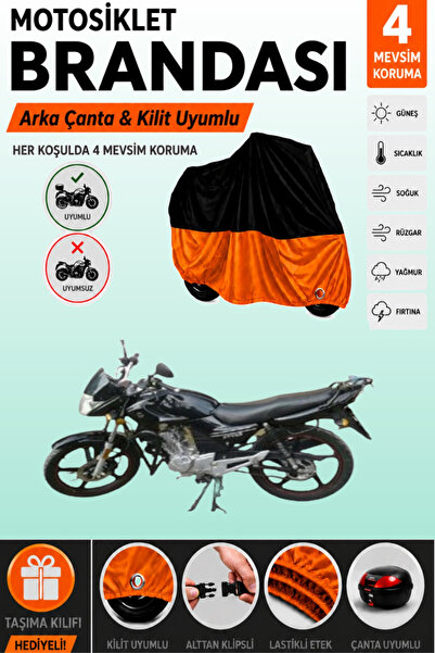 Cemku Double Black Top - Orange Bottom, Rear Bag Compatible Kuba Xf 139 Motor...