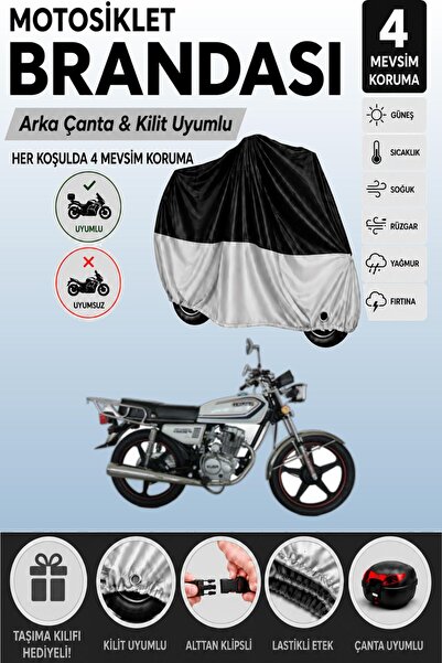 Cemku Double Black Top - Gray Bottom, Rear Bag Compatible Kuba Cg150 Motorcyc...
