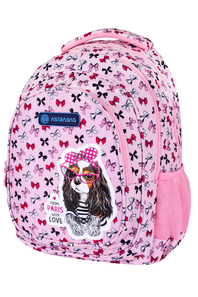 Astra Ghiozdan ASTRABAG, 3 compartimente, buzunar interior laptop, roz, 38x28...