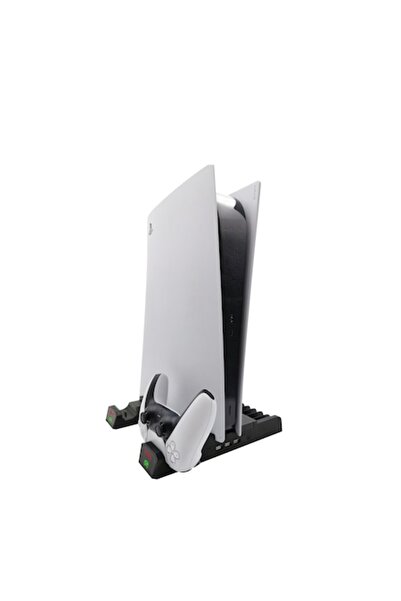 COSDIMI PS5 Console Stand with Integrated Cooling, Tactile Switch, Dual Contr...