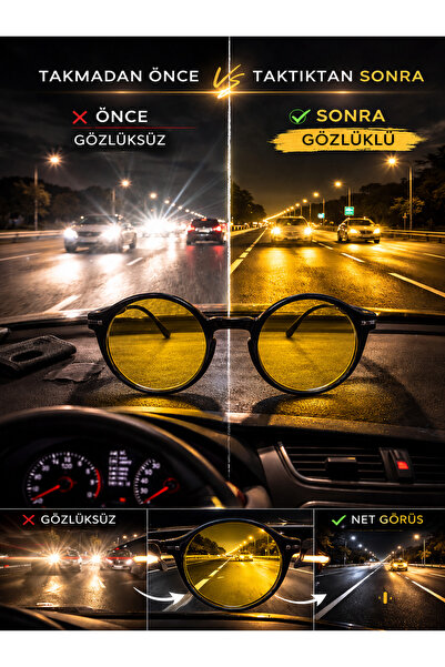 Optic Master Antifar Gece Sürüş Gözlüğü / Gece Görüş Gözlüğü Model 8811