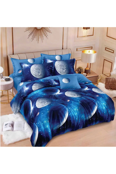 Pucioasa Set de lenjerie de pat Finet, 6 piese, Albastru MOON-R588