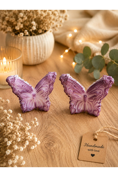 Lumera Candle 2’li alacalı figürlü el yapımı kokulu dekoratif kişiye özel hed...