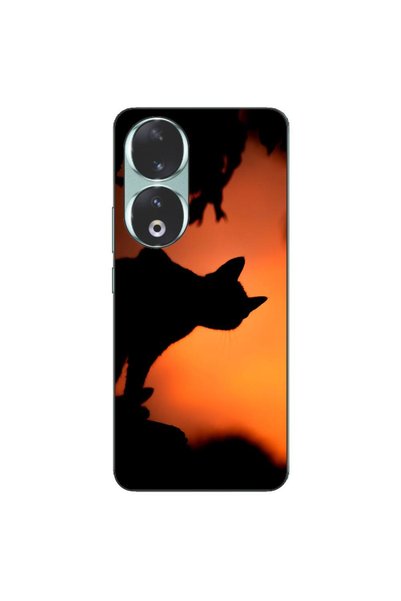 OEM Калъф, съвместим с Honor 90 5G, силиконов гел TPU, с десен Хелоуин Черна ...