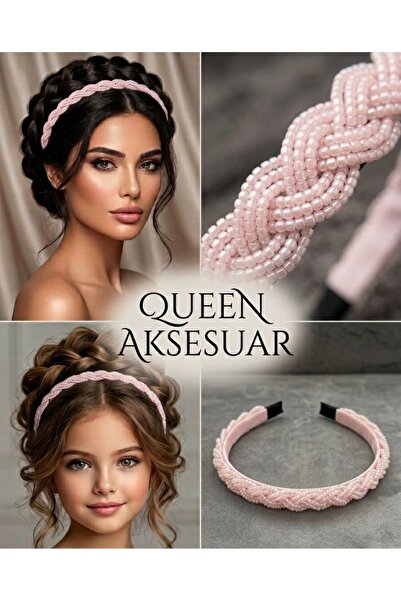 QUEEN AKSESUAR Design de lux, elegant, cu mărgele, coroană din metal brodată,...