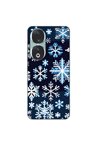 OEM Husa compatibila cu Honor 90 5G Silicon Gel Tpu Model Pixel Art Snowflakes