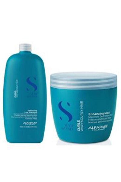 Alfaparf Milano Pachet pentru Par Cret sau Ondulat - Semi di Lino Curls Enhan...