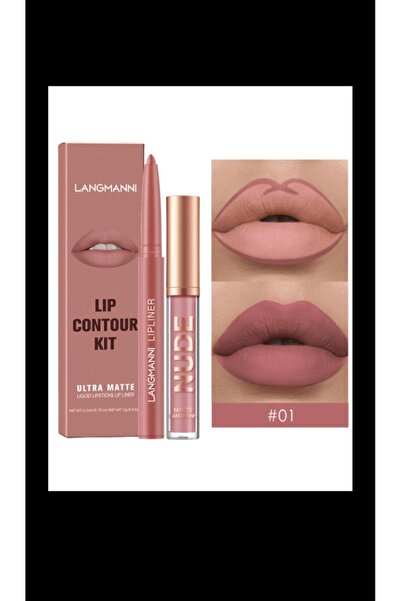 Langmanni Liquid Lipstick 2.5ml + Lip Wax Pen 1g Grade a # 01
