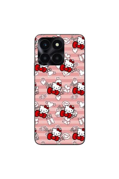 OEM Husa compatibila cu Honor X6a Silicon Gel Tpu Model Hello Kitty Roz Pattern