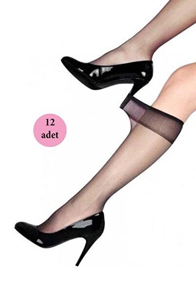 atastore2017 12 Pieces Fit Below Knee Socks 15 denier 500 Black