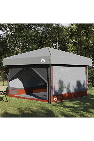 vidaxl Cort interior 7-Persoane Gri si Portocalie 300 x 300 x 250 cm