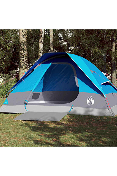 vidaxl Cort de camping cupola pentru 4 persoane, albastru, impermeabil