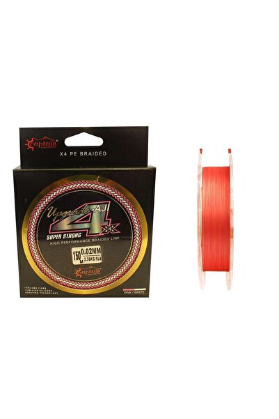 CAPTAIN Upgrade Aji Pe 4X Slicone Coating İp Misina 150Mt Pink White