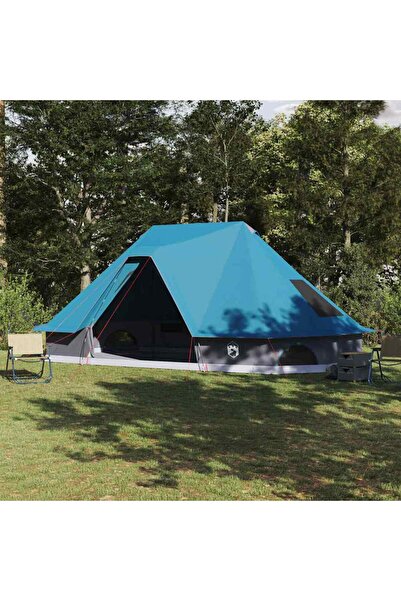 vidaxl Cort Tipi cu acoperis albastru 680 x 430 x 270 cm tafta