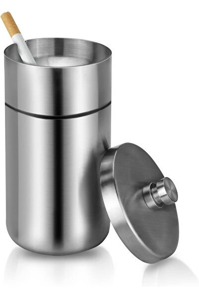 Arabest Portable Stainless Steel Car Ashtray with Lid, Windproof Odor-Proof, ...