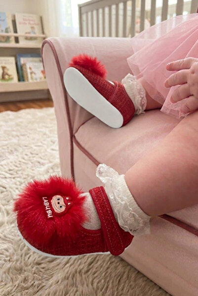 Nubbock Mini Pompom serija crvenih bebi cipela nk3192