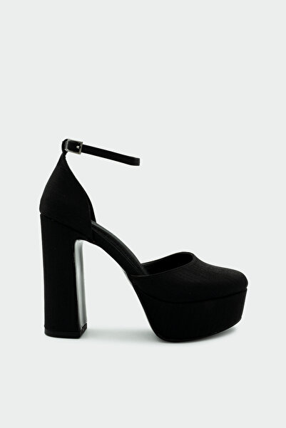 LAMİNTA Pantofi cu toc din satin negru pentru femei Swank Round Toe Flat