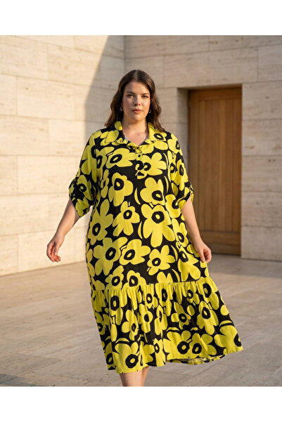 DARKWIN Rochie de damă cu decolteu în V, cu imprimeu floral, cu volane, lungi...