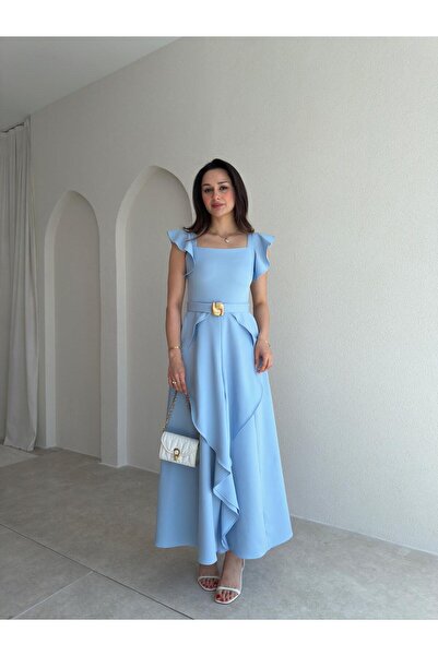 Mooi Butik Rochie Maxi WAYNE 5784 - Albastru Bebeluş