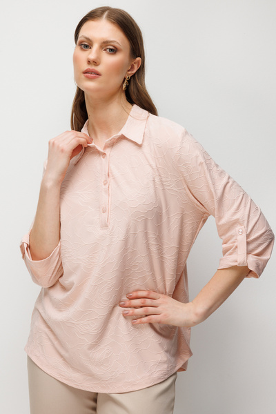 ON Women's Plus Size Half Sleeve Embroidered Blouse 71342 Powder