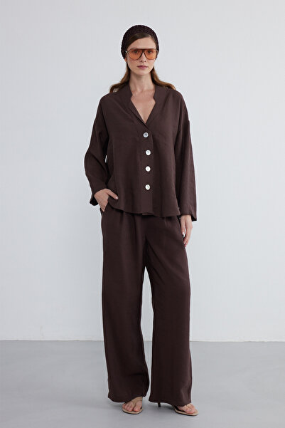 FACETTE Pantaloni Helia Draped Maro Amare