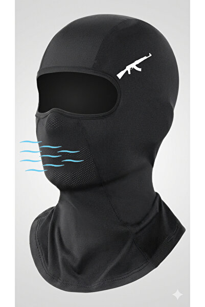 Flex Premium Ak-47 Reflektörlü Siyah Kar Maskesi Model 207 Balaklava Balaclav...