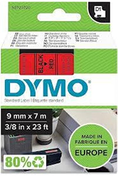 Dymo S0720720 D1 Spare Strip 9 Mmx7Mt Red-Black 40917