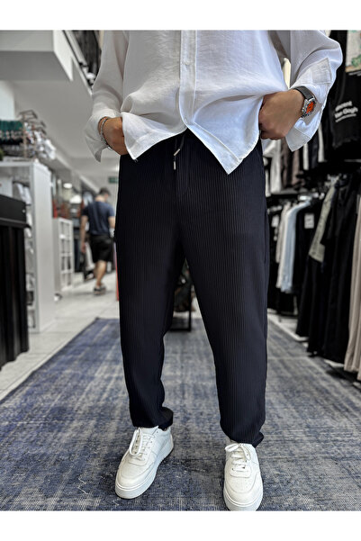 BYBASICMAN Black Cut-Cut Cuffed Regular Fit Trousers Lns-2062