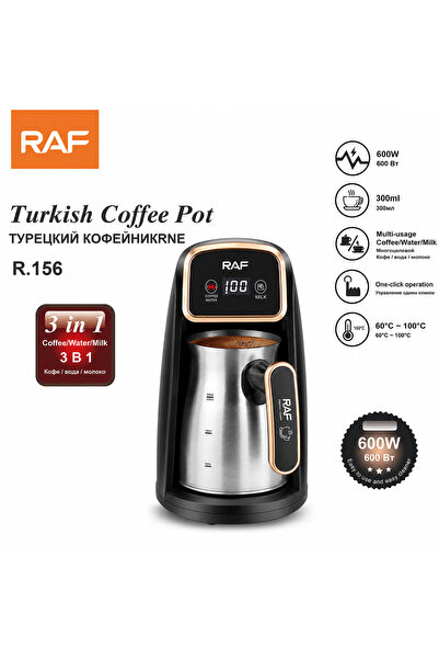 raf Electric Turkish Coffee Maker 600W 3-in-1 Arabic Coffee Machine, Stainles...