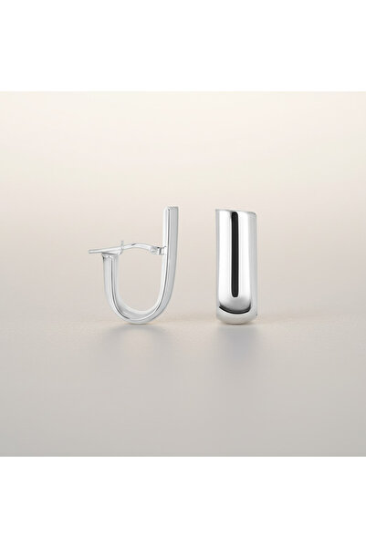Oria Jewelry Modern 925 silver earrings in the shape of a "J"