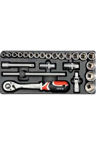 yato Trusă Chei Tubulare +Clichet +Adaptor 24Piese, 10-32Mm