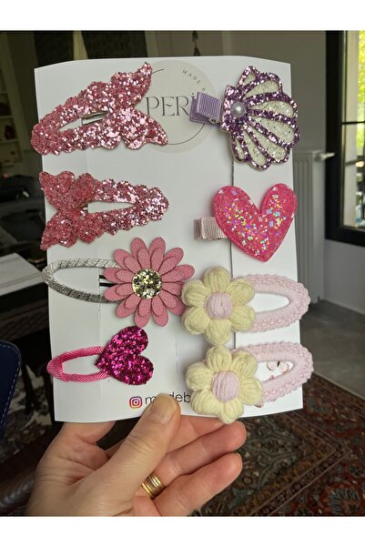 MADE BY PERİ Premium Handmade Buckle Set Combination - with Bow, Velvet, Sati...