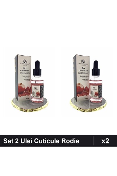 global fashion Set 2 Ulei Cuticule cu Pipeta, Aroma Rodie 30ml, Îngrijire Unghii
