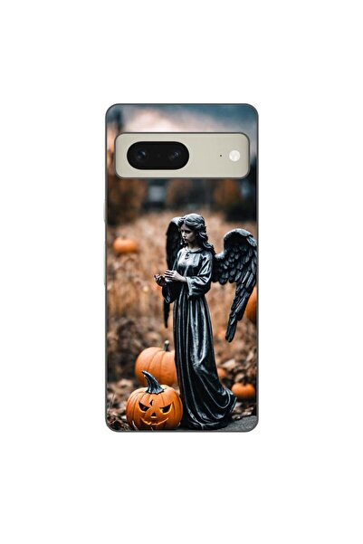 OEM Калъф, съвместим с Google Pixel 7, силиконов гел TPU, с десен Хелоуин Тик...