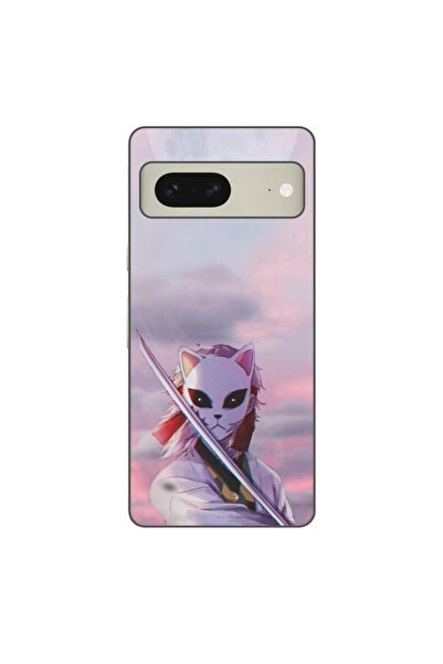 OEM Калъф, съвместим с Google Pixel 7, силиконов гел TPU, с мотив Demon Slaye...