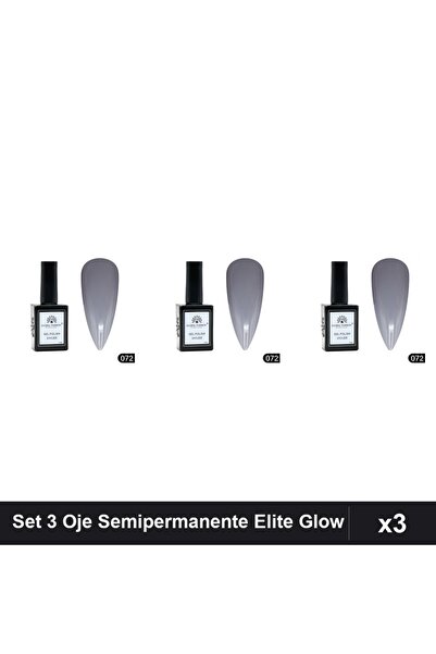 global fashion Set 3 Oje Semipermanente Elite Glow 15ml, Gel Polish UV/LED