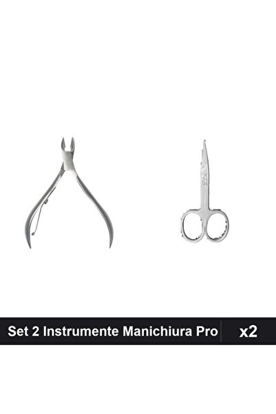 NAİLS Set 2 Instrumente Manichiura Profesionale - Cleste Cuticule și Forfecut...