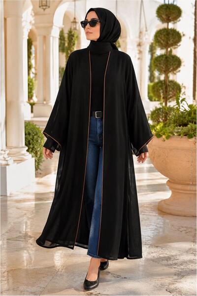 TRENDTESETTÜR KADIN YEŞİL YARASA KOLLU DESENLİ ABAYA T 61014