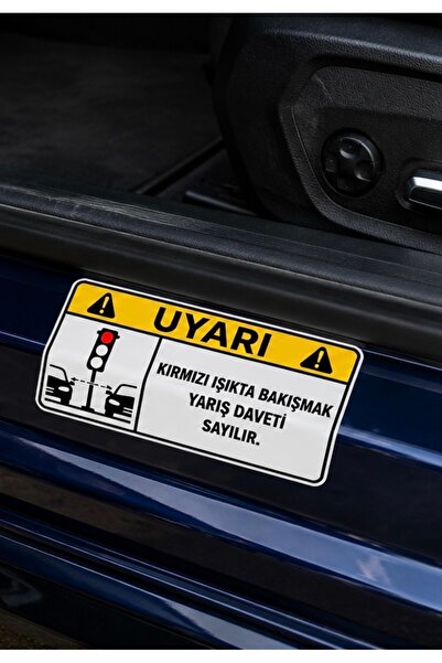 NET REKLAM 2 Parça Özel Tasarım Uyarı Araba Sticker | Kırmızı Işık - Gaz Peda...