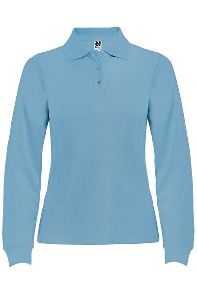 ROLY Tricou polo cu maneca lunga pentru femei, bumbac 100%, Estrella, albastr...