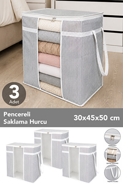 Meleni Home 3 komada torbe za skladištenje sa prozorima - Organizator za odeć...