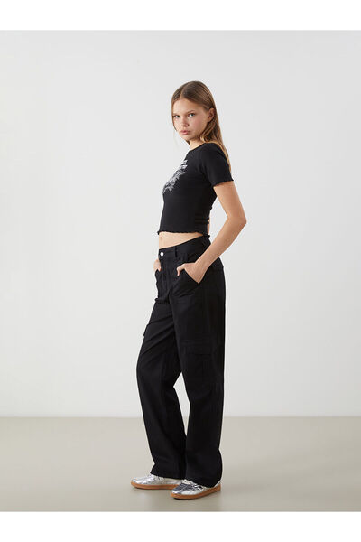 LC Waikiki Nevavm Standard Fit Gabardine Women's Cargo Pants with a Difference