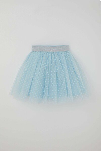 Breeze Fusta tutu pentru fete, cu model cu buline, 5-9 ani, albastru deschis