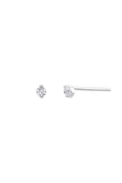 Lisa&Co. Cercei Argint Paved Lisa Classic Argint placat cu rodiu / Zircon / Alb