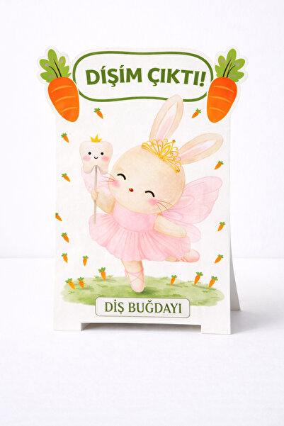 Parti Konsepti Dişim Çıktı Diş Buğdayı Tavşan Peri Ayaklı Maket Dekor Pano 30...