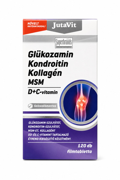JutaVit - Glucozamină, Condroitină, Colagen, MSM + Vitamina D + C 120buc
